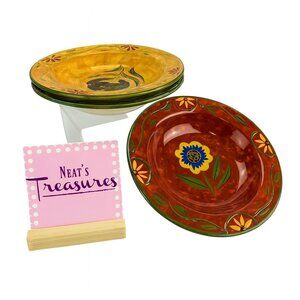 Certified International Susan Winget SAVANNAH Rimmed Soup Cereal Bowls Set Three